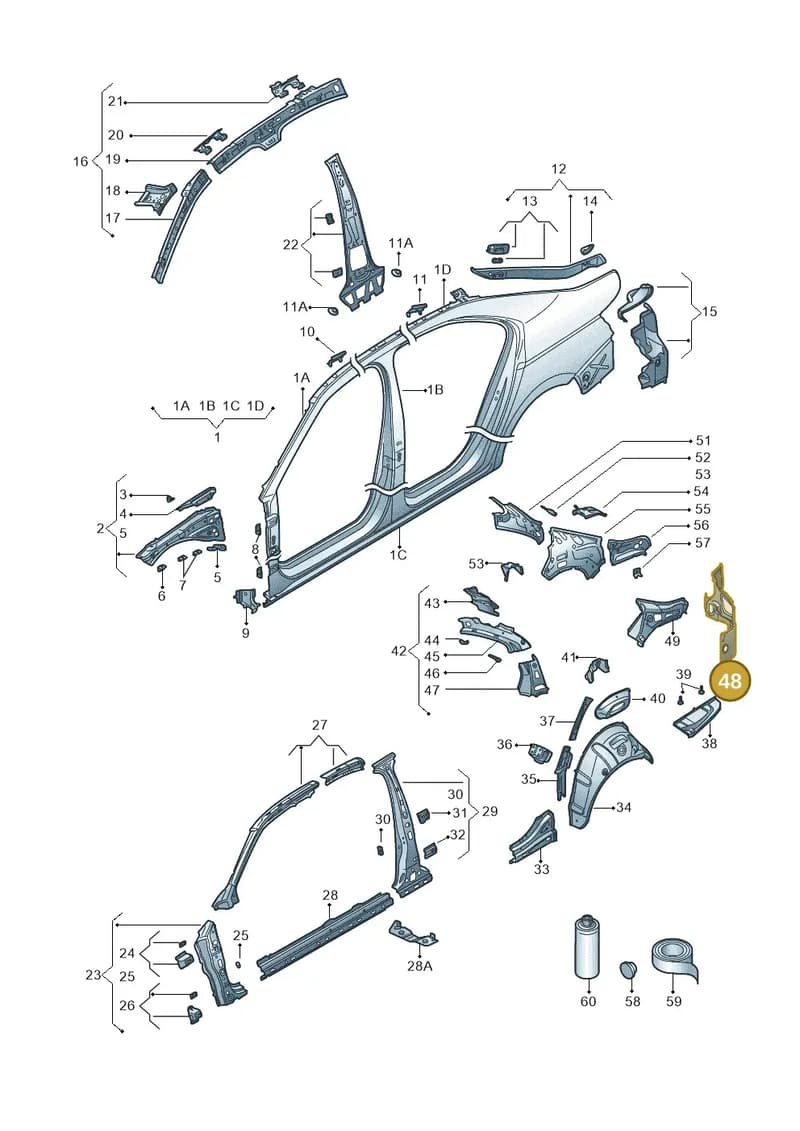 3V5813486 — Skoda Superb Combi (2015-2024) diagram 851809030, position 48