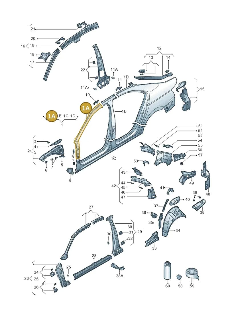 3V9809602A — Skoda Superb Combi (2015-2024) diagram 851809030, position 1A