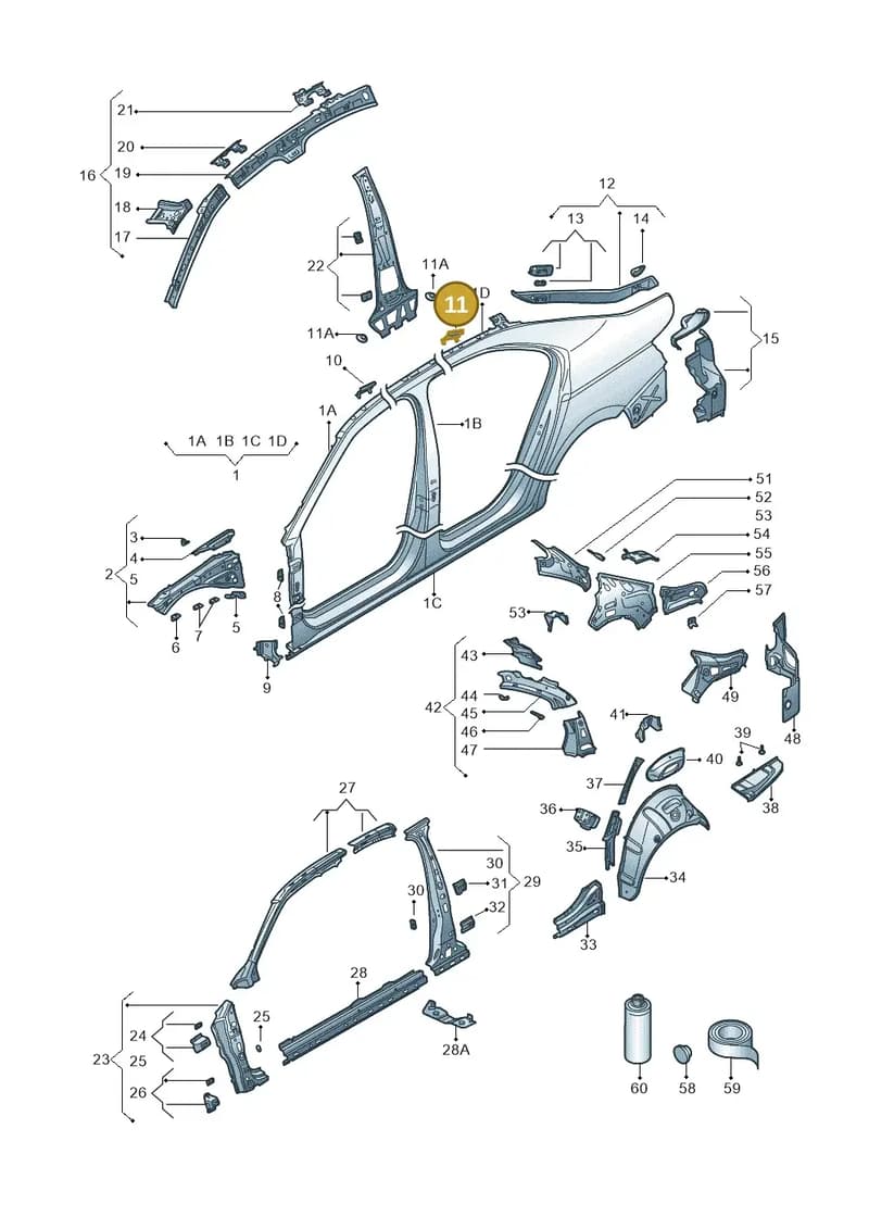 3V9809666 — Skoda Superb Combi (2015-2024) diagram 851809030, position 11
