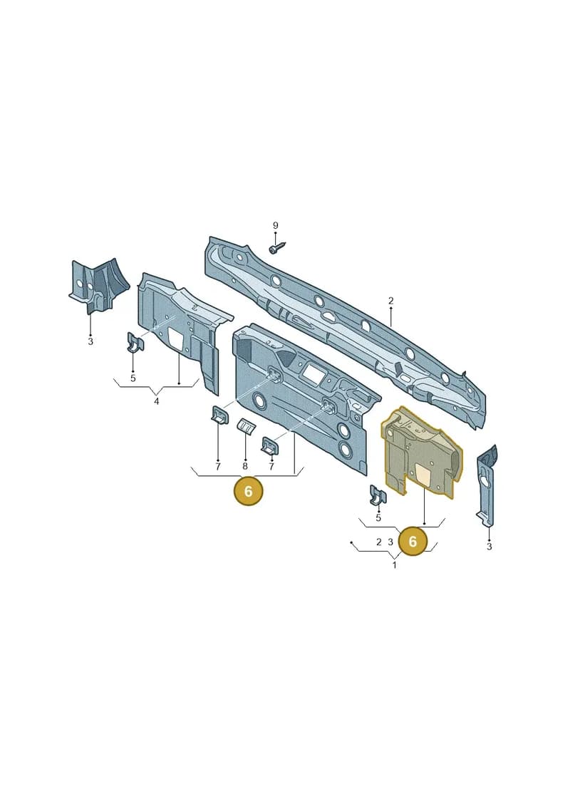 3V9813053 — Skoda Superb Combi (2015-2024) diagram 851813100, position 6