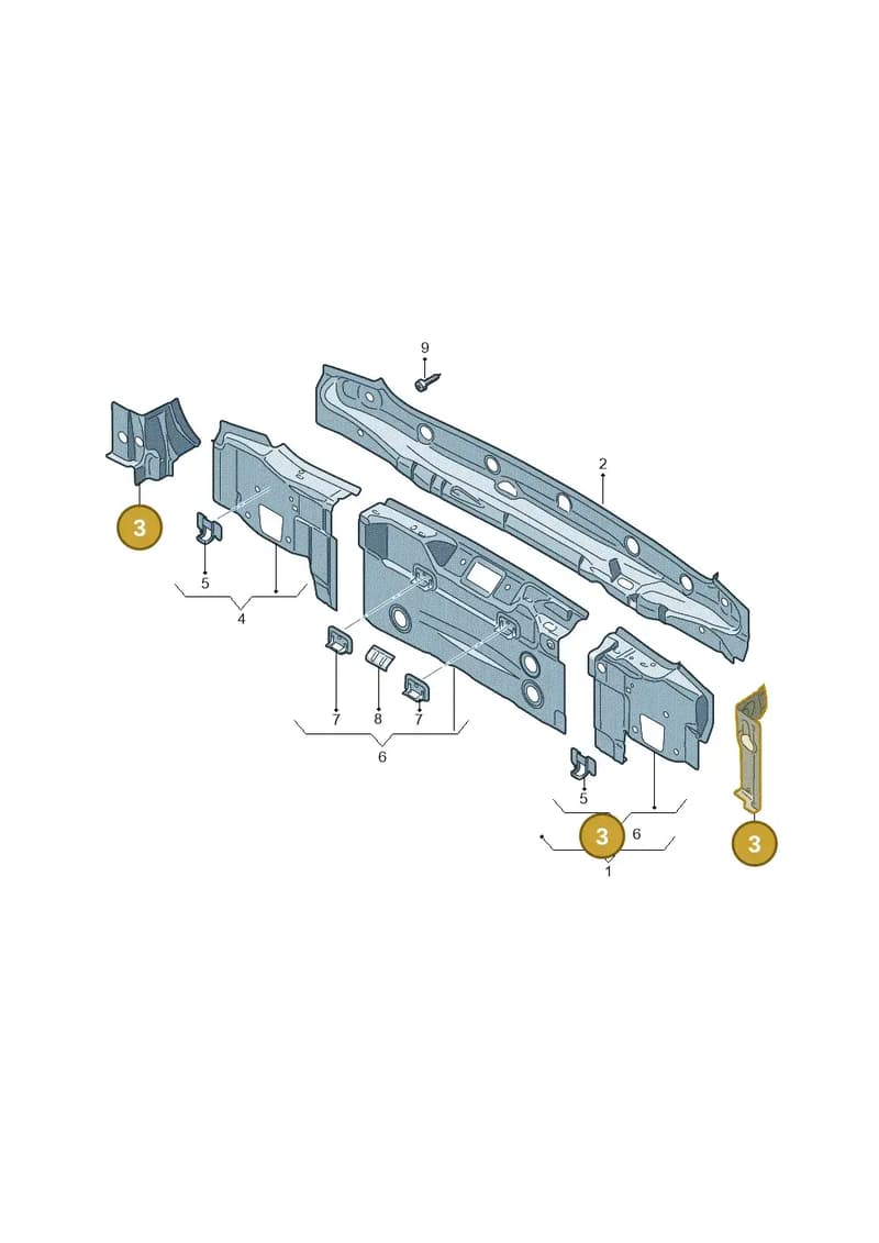 3V9813118B — Skoda Superb Combi (2015-2024) diagram 851813100, position 3