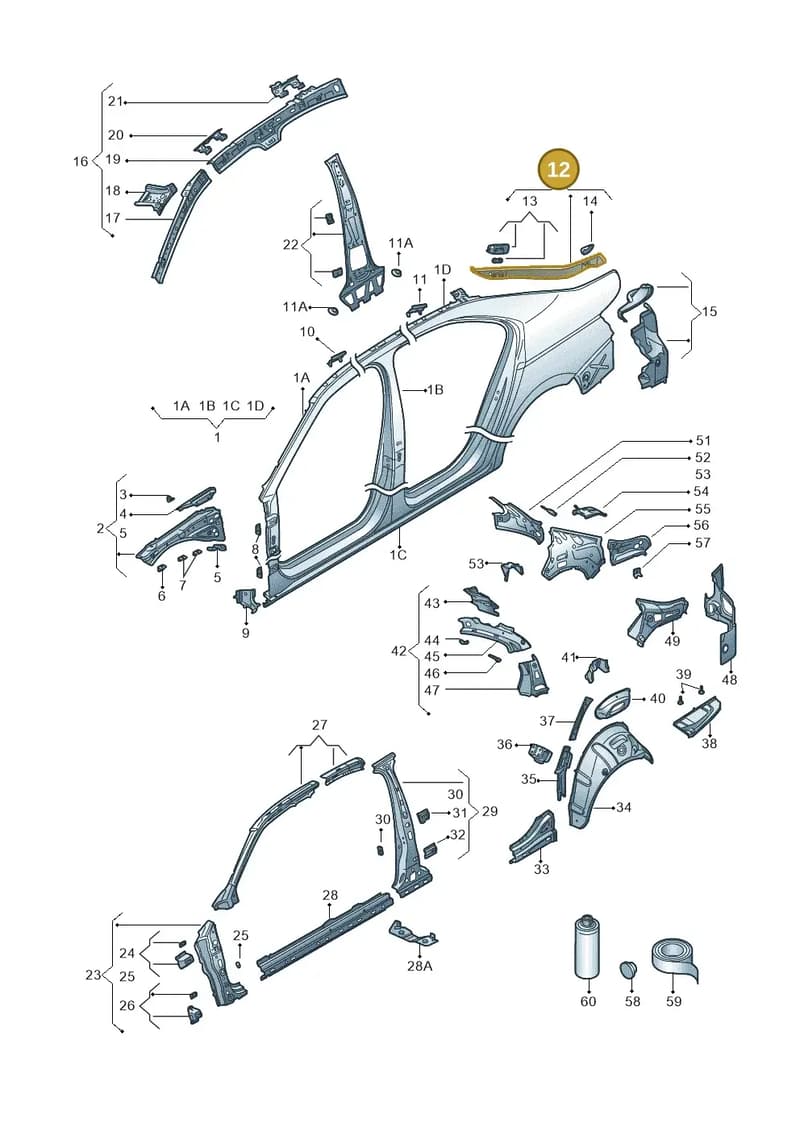 3V9813319 — Skoda Superb Combi (2015-2024) diagram 851809030, position 12