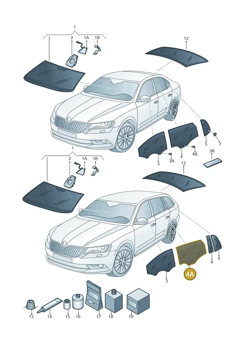 3V9845206A — Skoda Superb Combi (2015-2024) diagram 851845000, position 4A