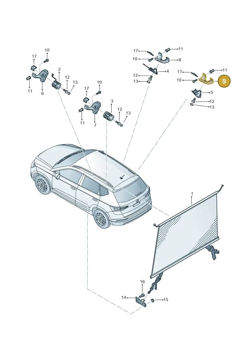 3V9861252A — SEAT Ateca (2016-) diagram 893861000, position 9