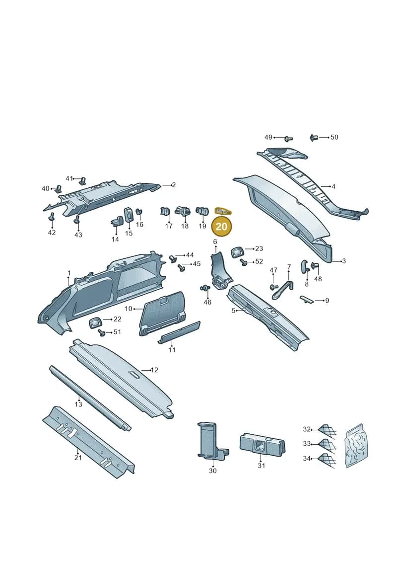 3V9861511 — Skoda Superb Combi (2015-2024) diagram 851867850, position 20