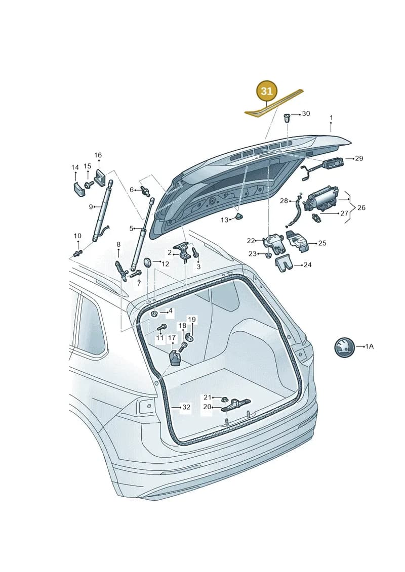 565827931 — Skoda Kodiaq (2016-2024) diagram 804827000, position 31