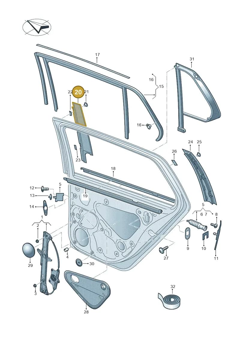 565839901041 — Skoda Kodiaq (2018-2022) diagram 434839060, position 20