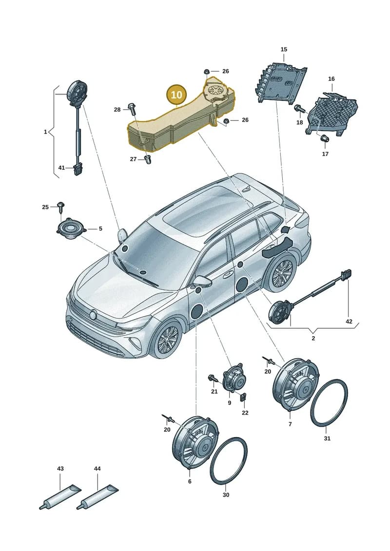 571035621 — Volkswagen Tiguan (2023-2025) diagram 57x035350, position 10
