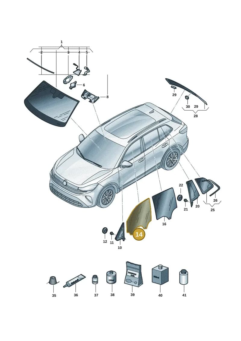 571845021 — Volkswagen Tiguan (2023-2025) diagram 57x845000, position 14