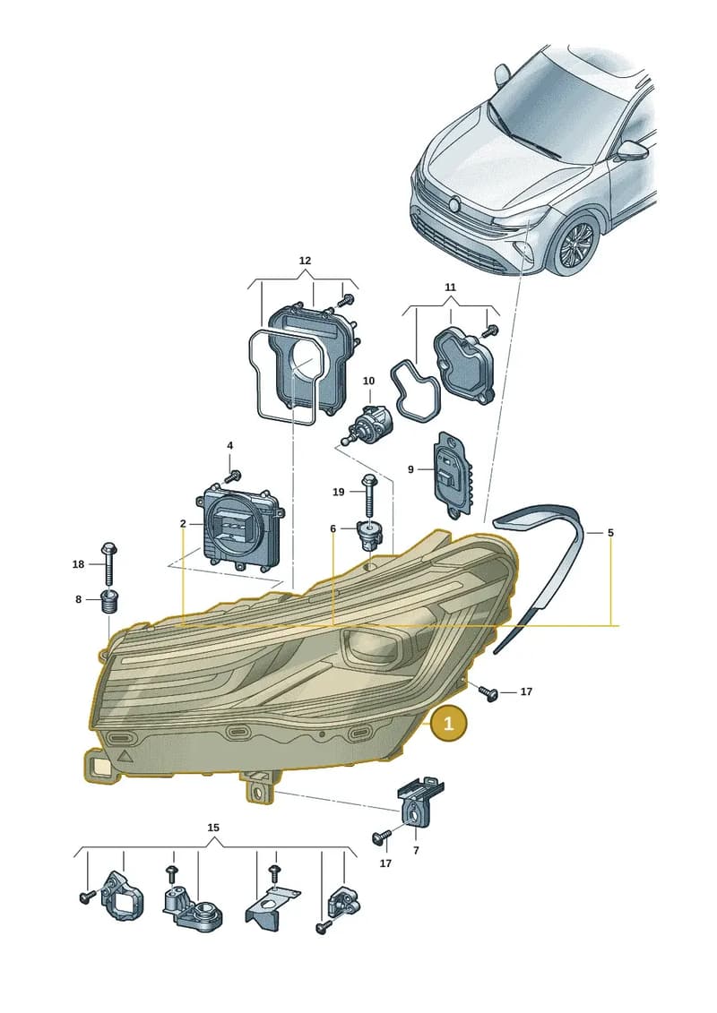 571941078 — Volkswagen Tiguan (2023-2025) diagram 57x941010, position 1