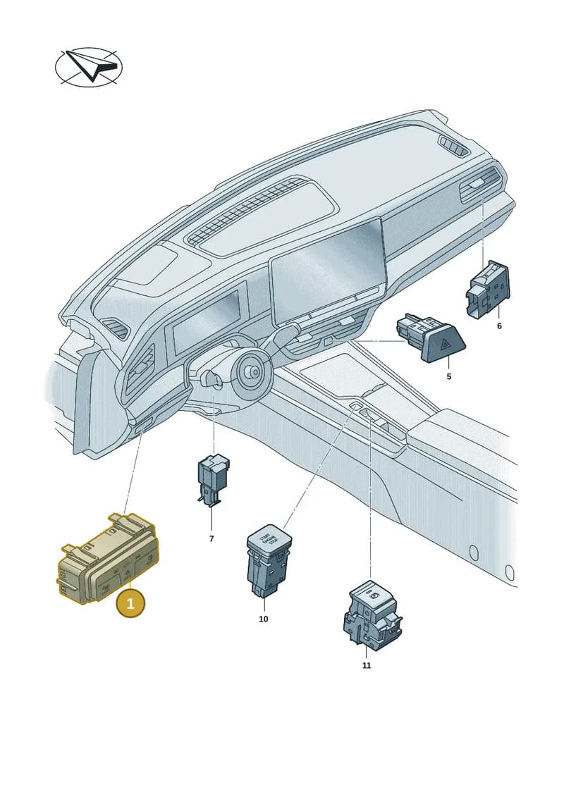 571941633AWVQ — Volkswagen Passat Estate (2023-2025) diagram 3j0941500, position 1