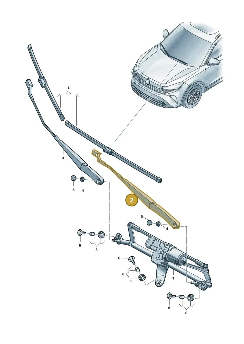 57195540903C — Volkswagen Tiguan (2023-2025) diagram 57x955000, position 2