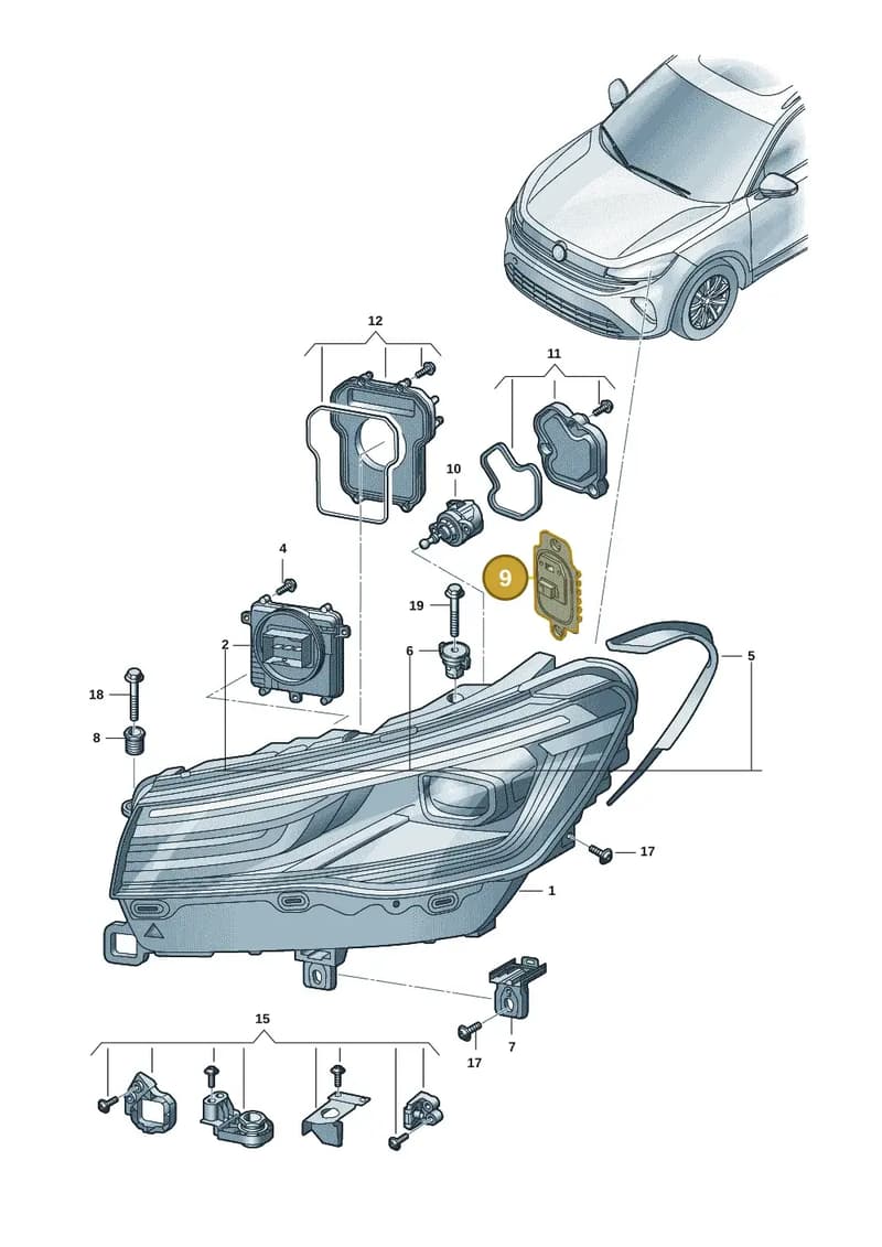 571998479A — Volkswagen Tiguan (2023-2025) diagram 57x941010, position 9