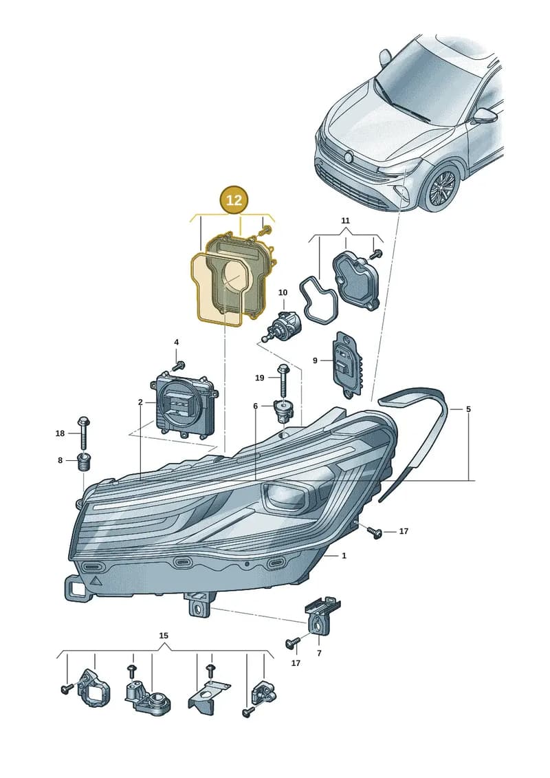 571998608A — Volkswagen Tiguan (2023-2025) diagram 57x941010, position 12
