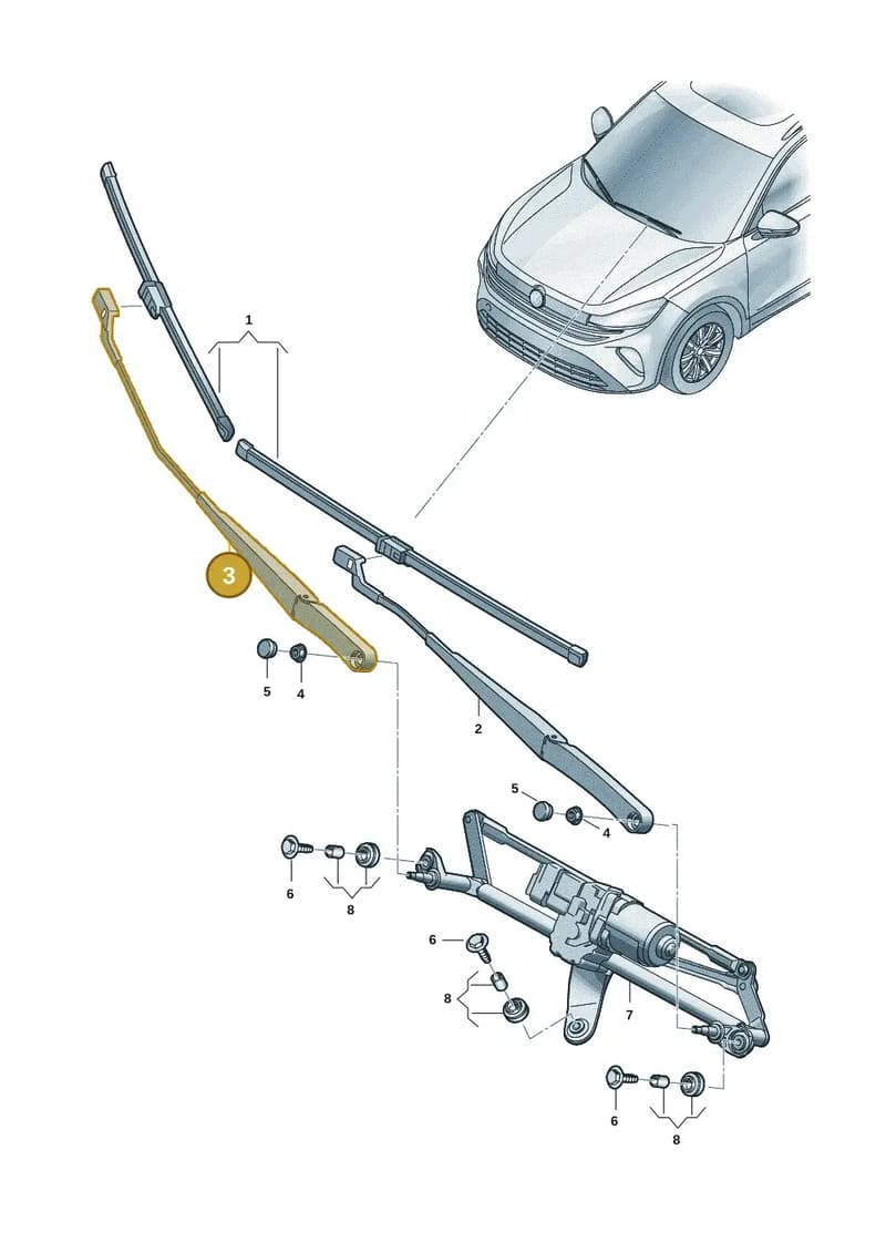 57295541003C — Volkswagen Tiguan (2023-2025) diagram 57x955000, position 3