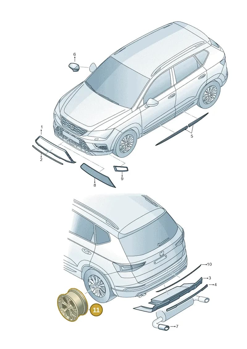 575071499E1BC — SEAT Ateca (2016-) diagram 893071000, position 11
