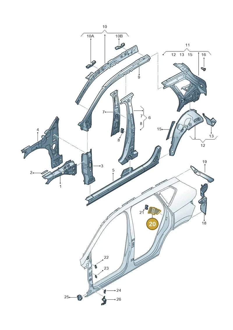 575809614 — Skoda Karoq (2017-2023) diagram 834809030, position 20