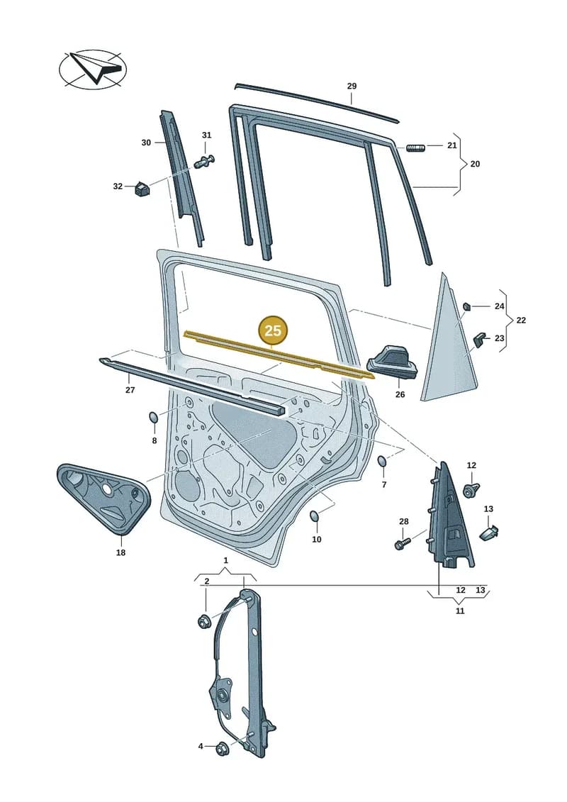 575839476JJV1 — Volkswagen Taos 1.4 (2021-2023) diagram 2br839500, position 25