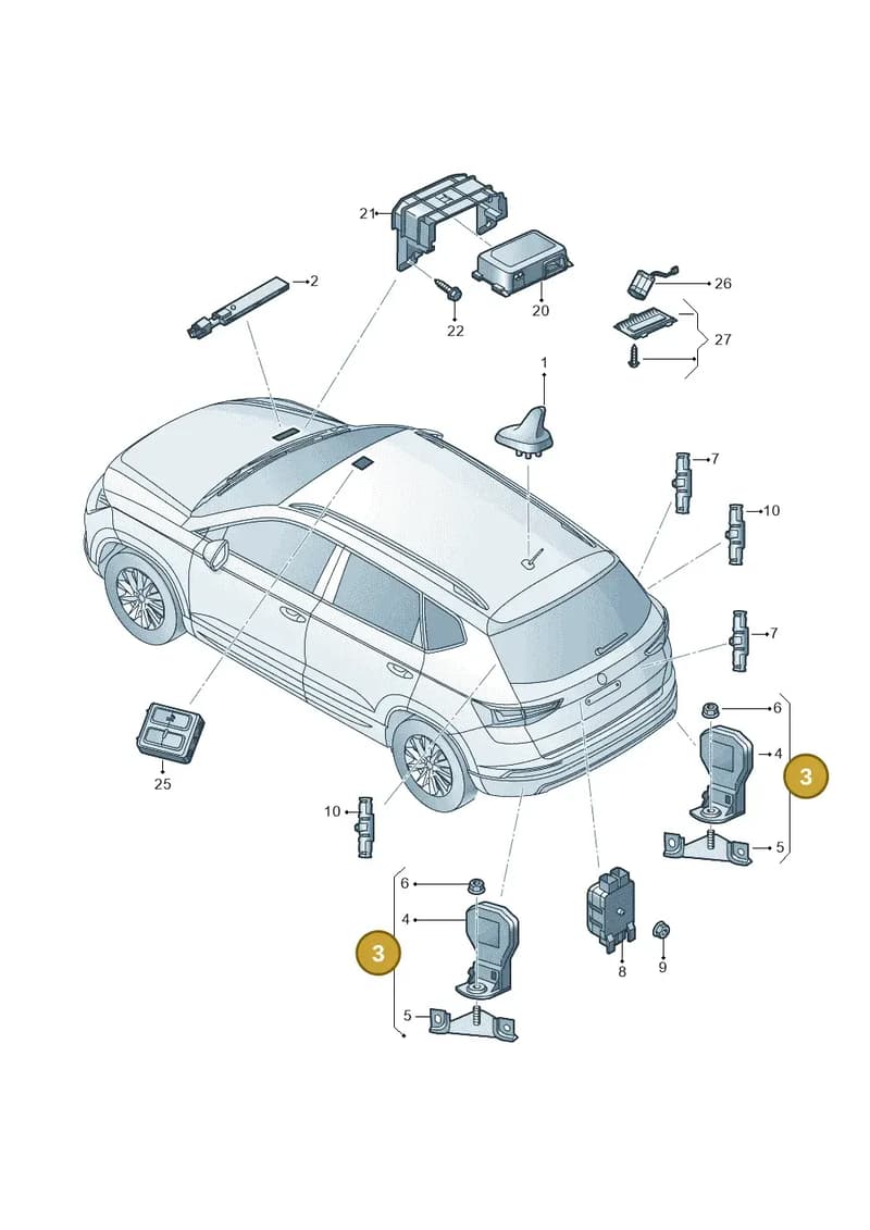 57A035497A — Skoda Karoq (2017-2023) diagram 834035010, position 3