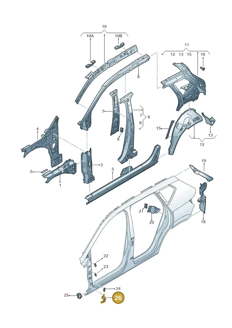 57A810334 — Skoda Karoq (2017-2023) diagram 834809030, position 26