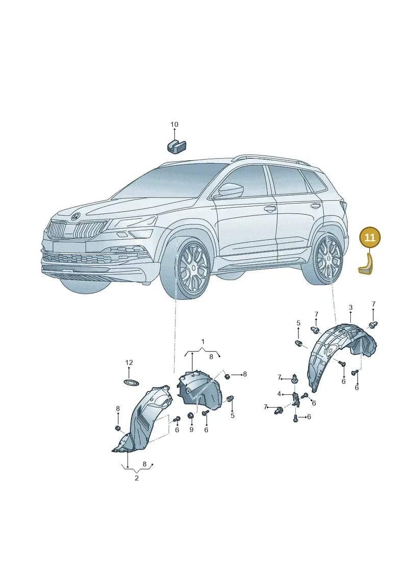 57A821822A9B9 — Skoda Karoq (2017-2023) diagram 834821050, position 11