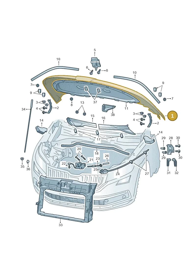 57A823031B — Skoda Karoq (2017-2023) diagram 834823000, position 1