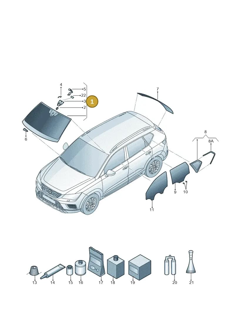 57A845011BNVB — Skoda Karoq (2017-2023) diagram 893845000, position 1