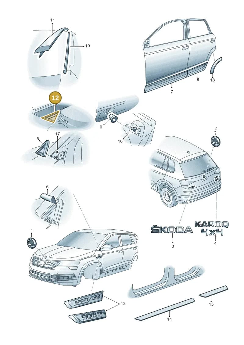 57A853274EJV1 — Skoda Karoq (2017-2023) diagram 834853000, position 12