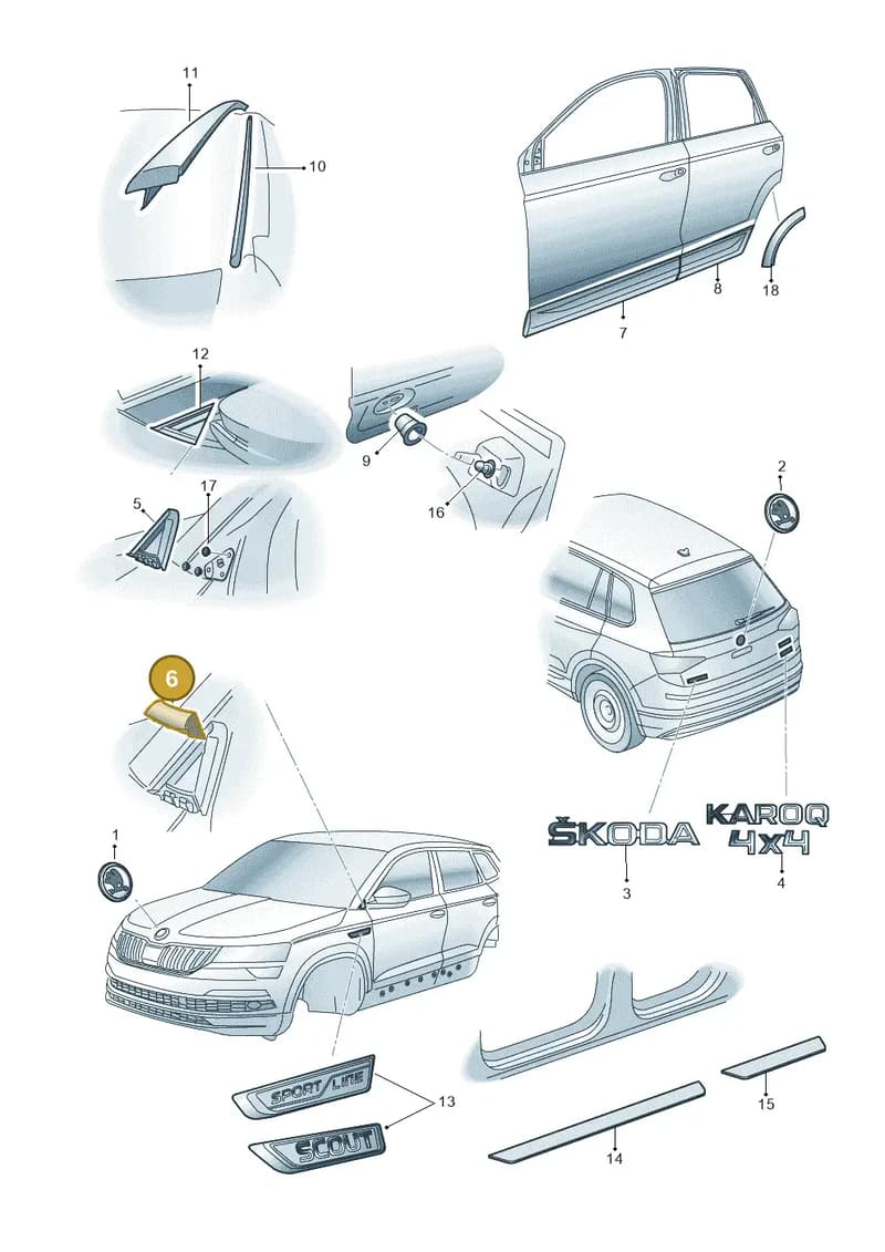 57A853460CJV1 — Skoda Karoq (2017-2023) diagram 834853000, position 6