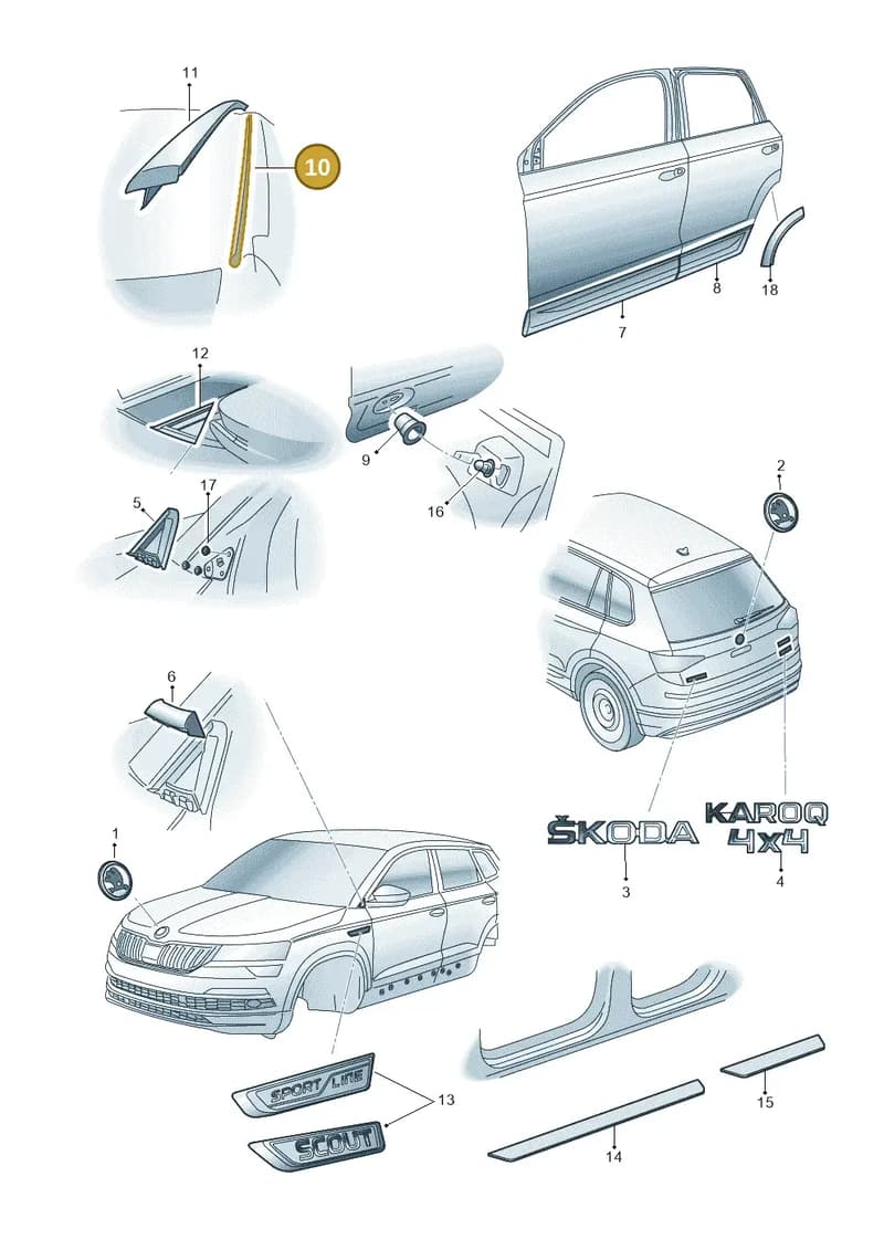 57A854541 — Skoda Karoq (2017-2023) diagram 834853000, position 10