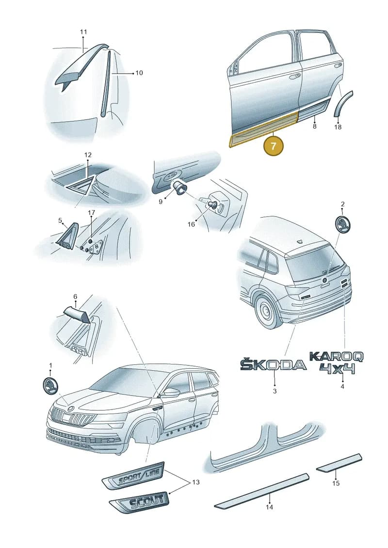 57A854940C9B9 — Skoda Karoq (2017-2023) diagram 834853000, position 7