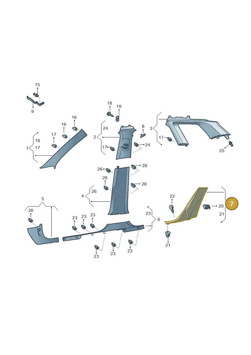57A867766E9B9 — Skoda Karoq (2017-2023) diagram 834867650, position 7