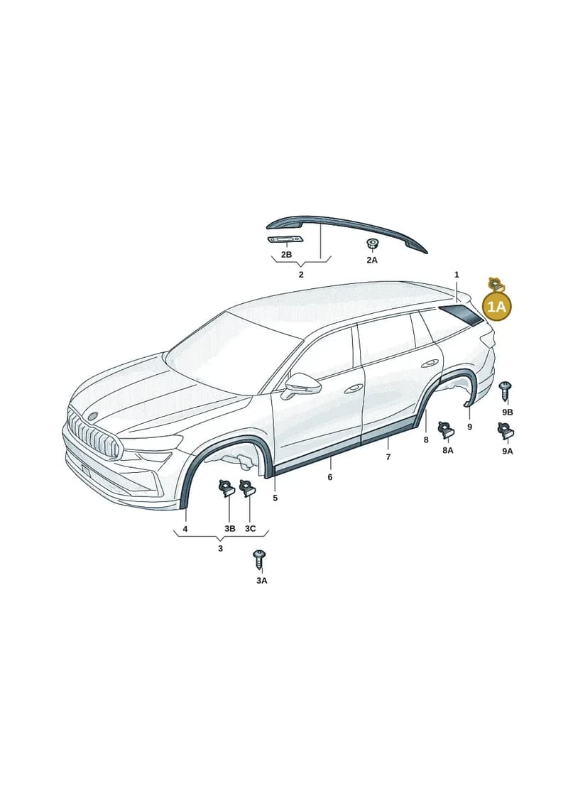 57H853395 — Skoda Kodiaq (2024-2024) diagram 57h853030, position 1A
