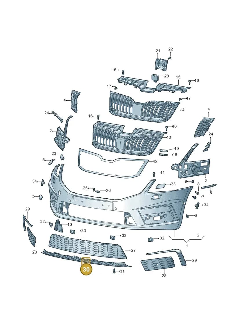 5E0807611F9B9 — Skoda Octavia (2017-2020) diagram 805807050, position 30