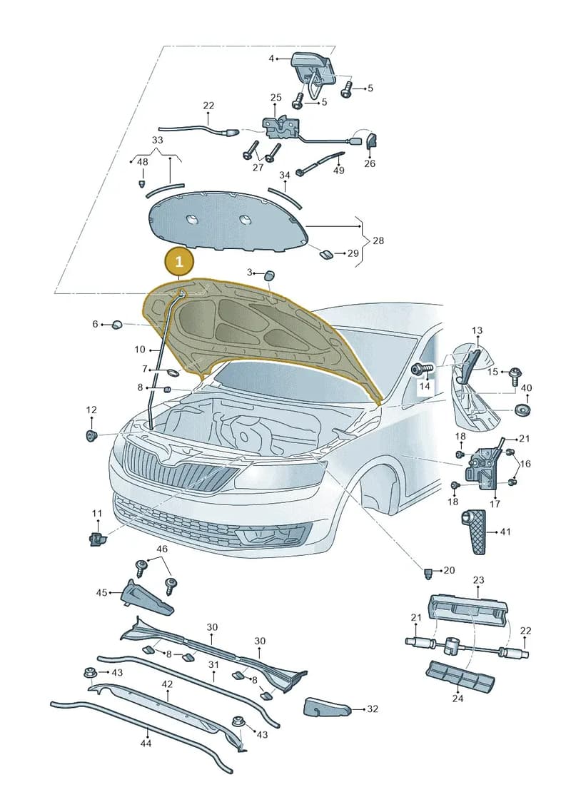 5E0823031B — Skoda Octavia (2017-2020) diagram 805823010, position 1