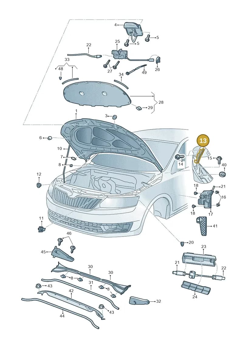 5E0823302 — Skoda Octavia (2017-2020) diagram 805823010, position 13