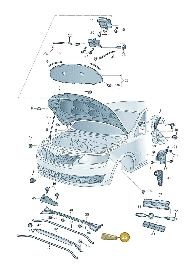 5E0823713 — Skoda Octavia (2017-2020) diagram 805823010, position 32