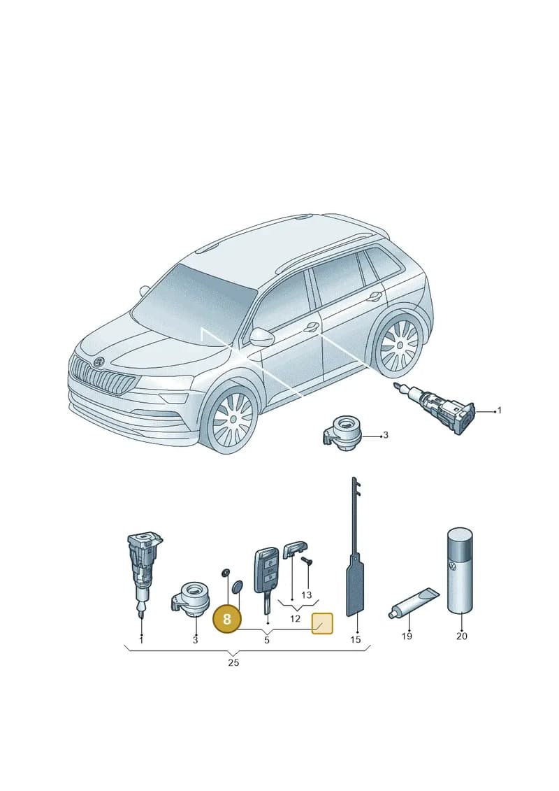 5E0837891 — Skoda Kodiaq (2017-2022) diagram 433837100, position 8