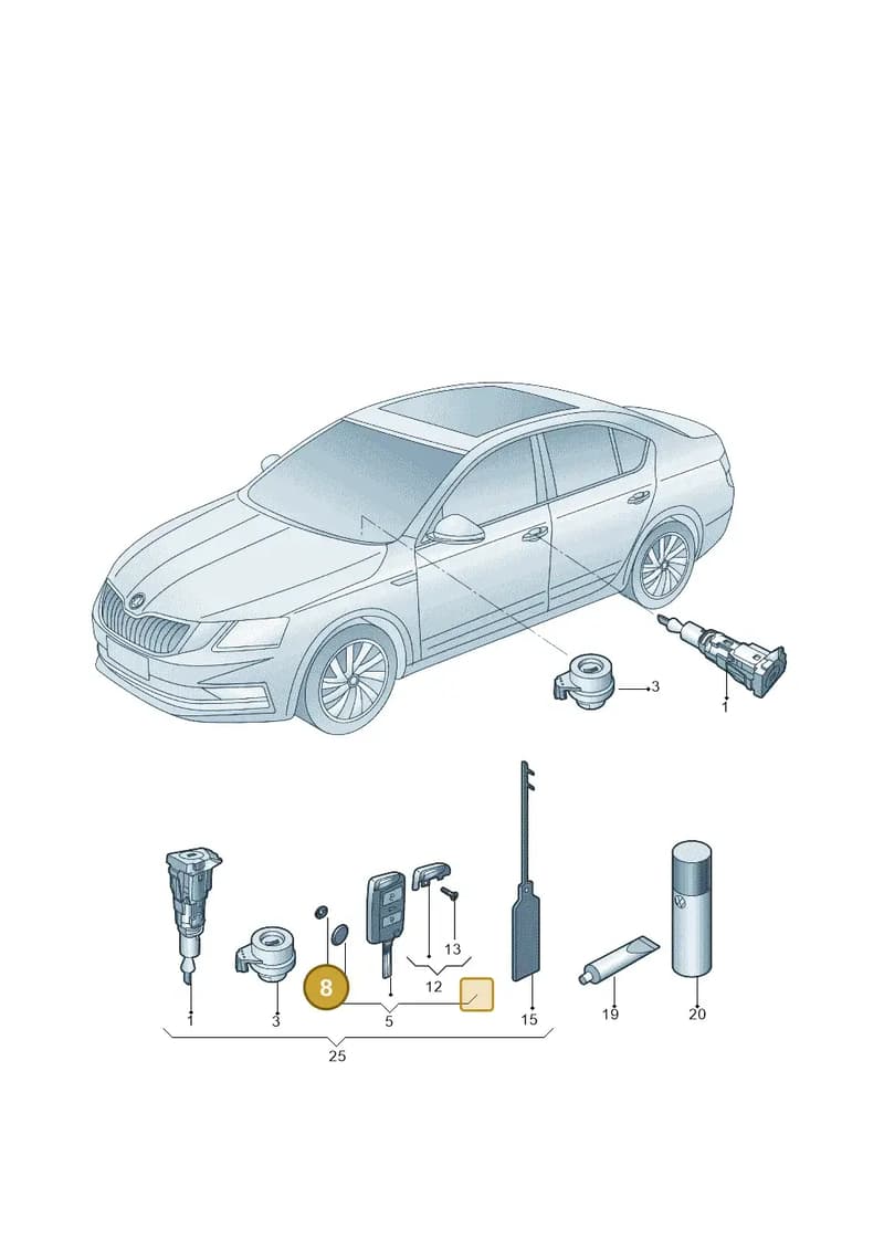 5E0837891 — Skoda Superb NF (2015-2023) diagram 783837100, position 8
