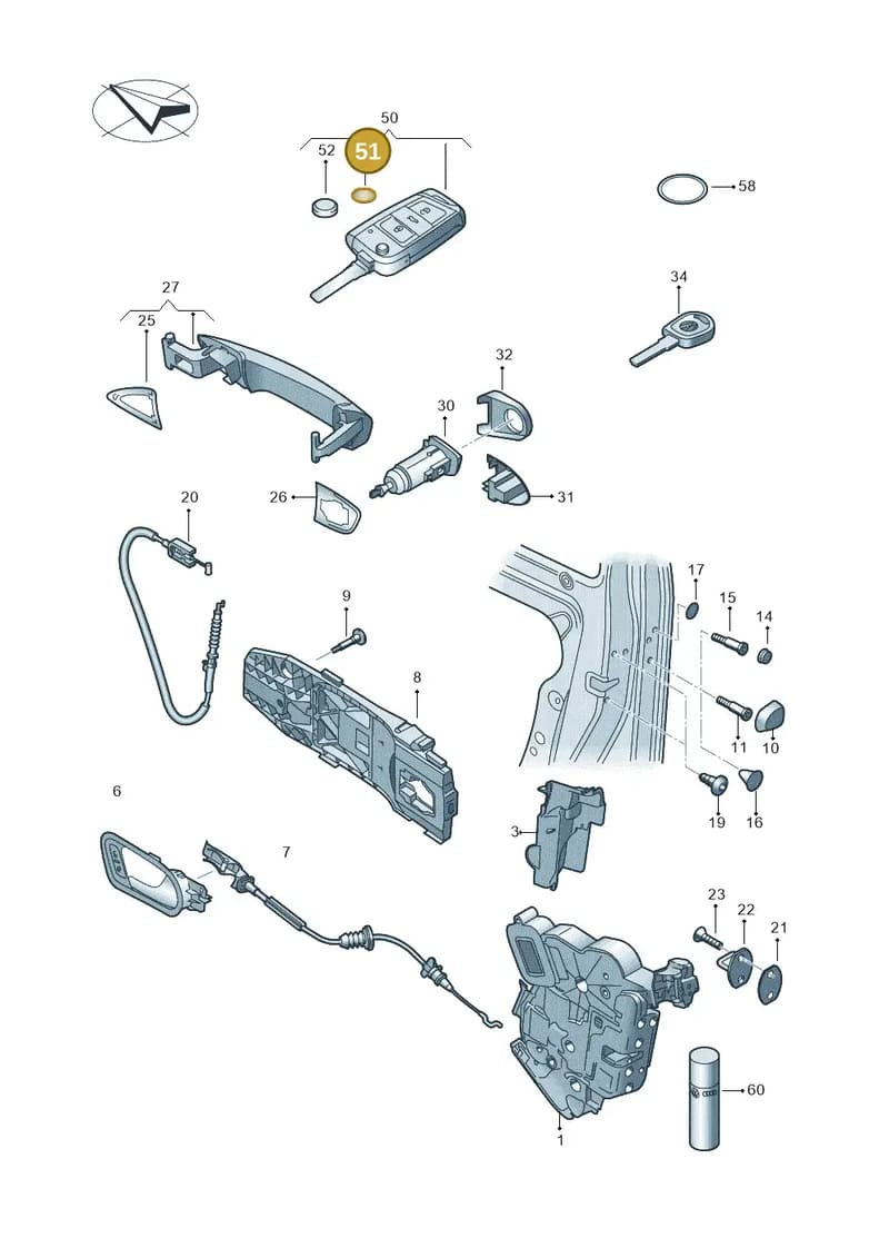 5E0837891 — Skoda Fabia (2014-2022) diagram 797837000, position 51