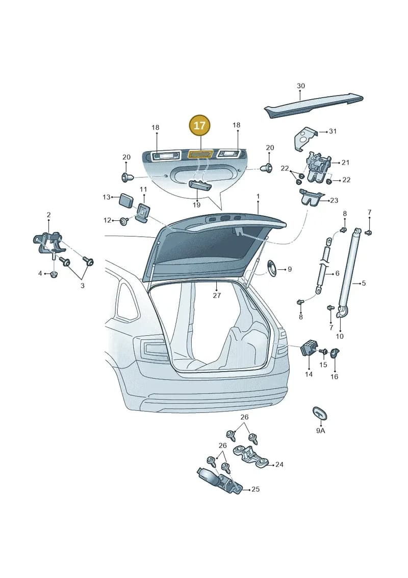 5E0853431 — Skoda Octavia (2017-2020) diagram 805827020, position 17