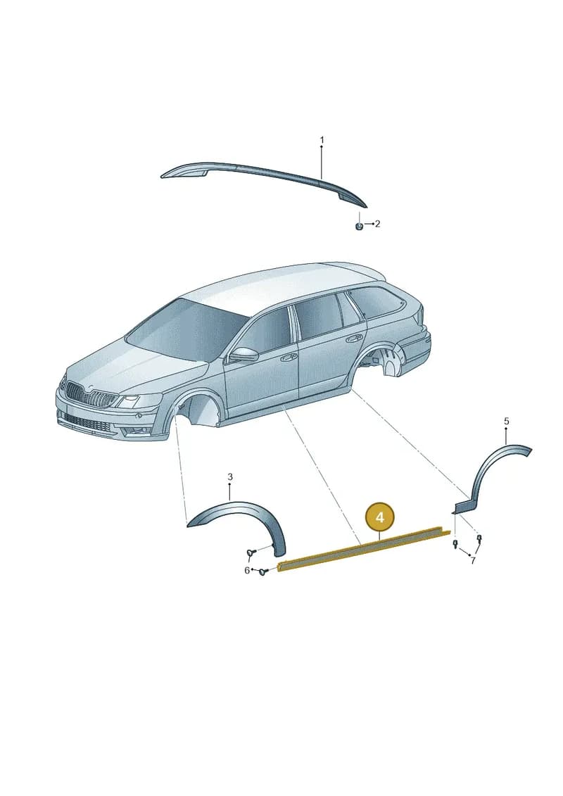 5E08539059B9 — Skoda Octavia (2017-2020) diagram 753000020, position 4