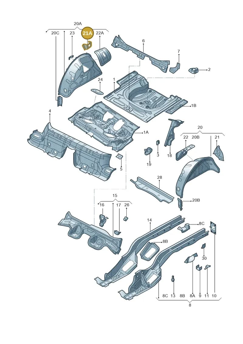 5E0867778 — Skoda Octavia (2014-2023) diagram 783803100, position 21A