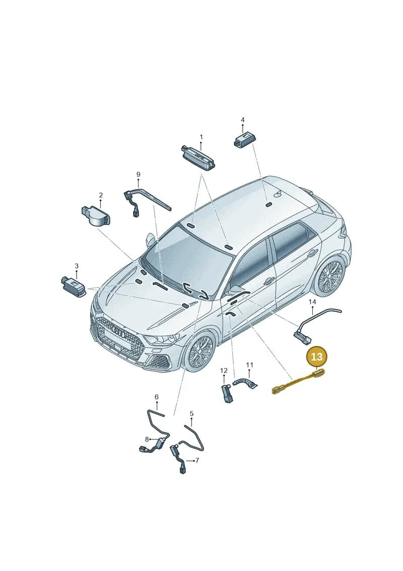 5E0919173B — Audi A1 Sportback (2018-2025) diagram 592947100, position 13