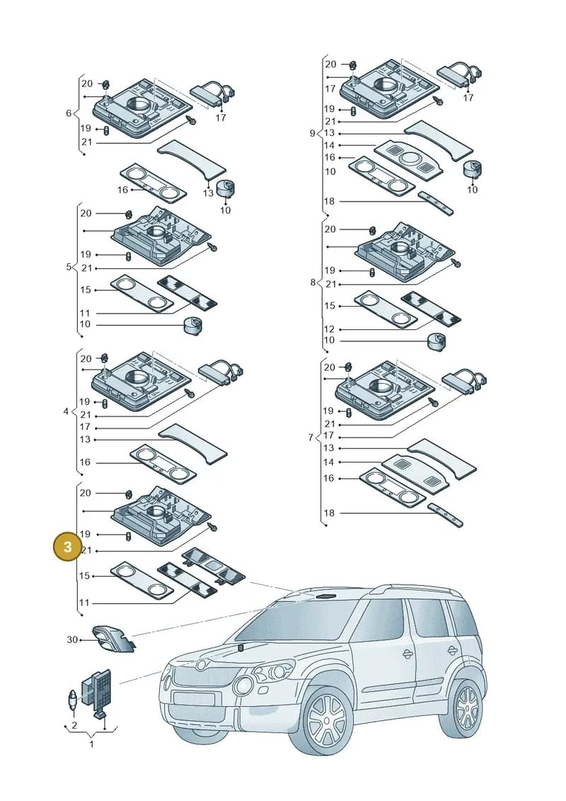 5E0947105LY20 — Skoda Yeti (2013-2017) diagram 779947020, position 3