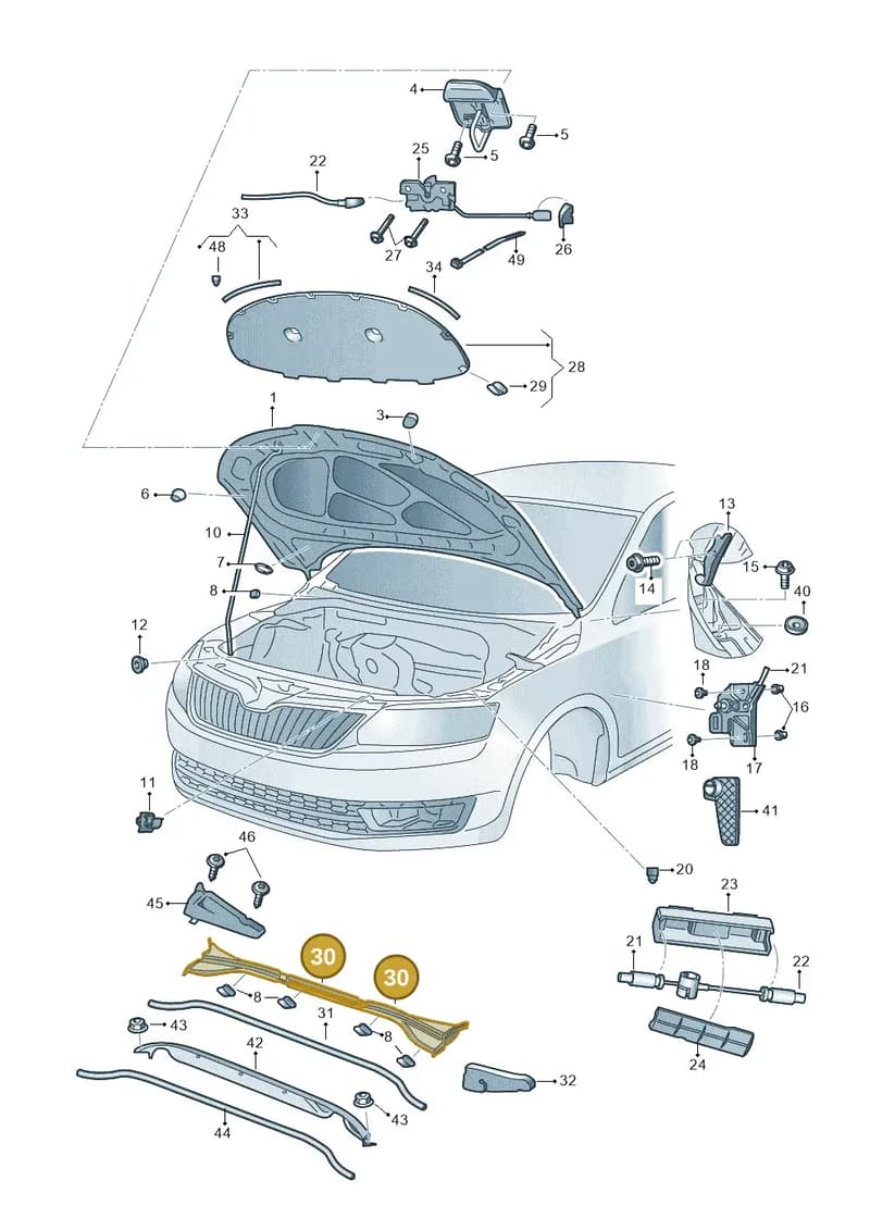 5E2819416B9B9 — Skoda Octavia (2017-2020) diagram 805823010, position 30