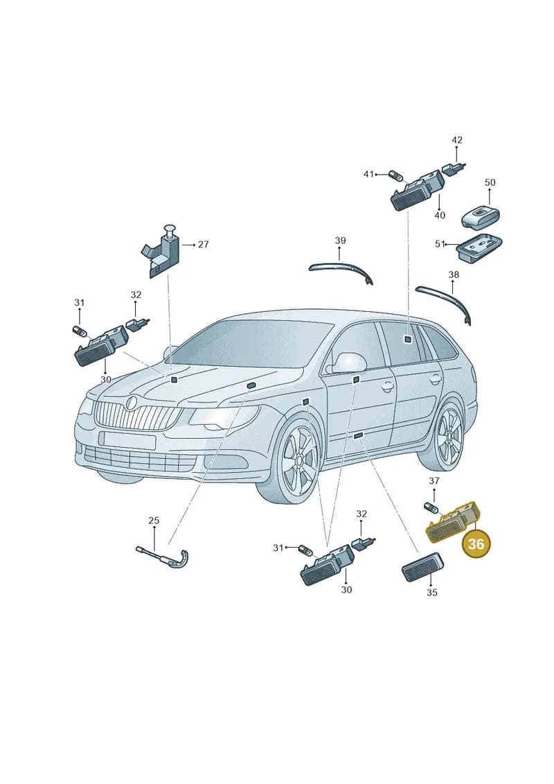 5E3052133D — Skoda Kodiaq (2018-2022) diagram 804947010, position 36