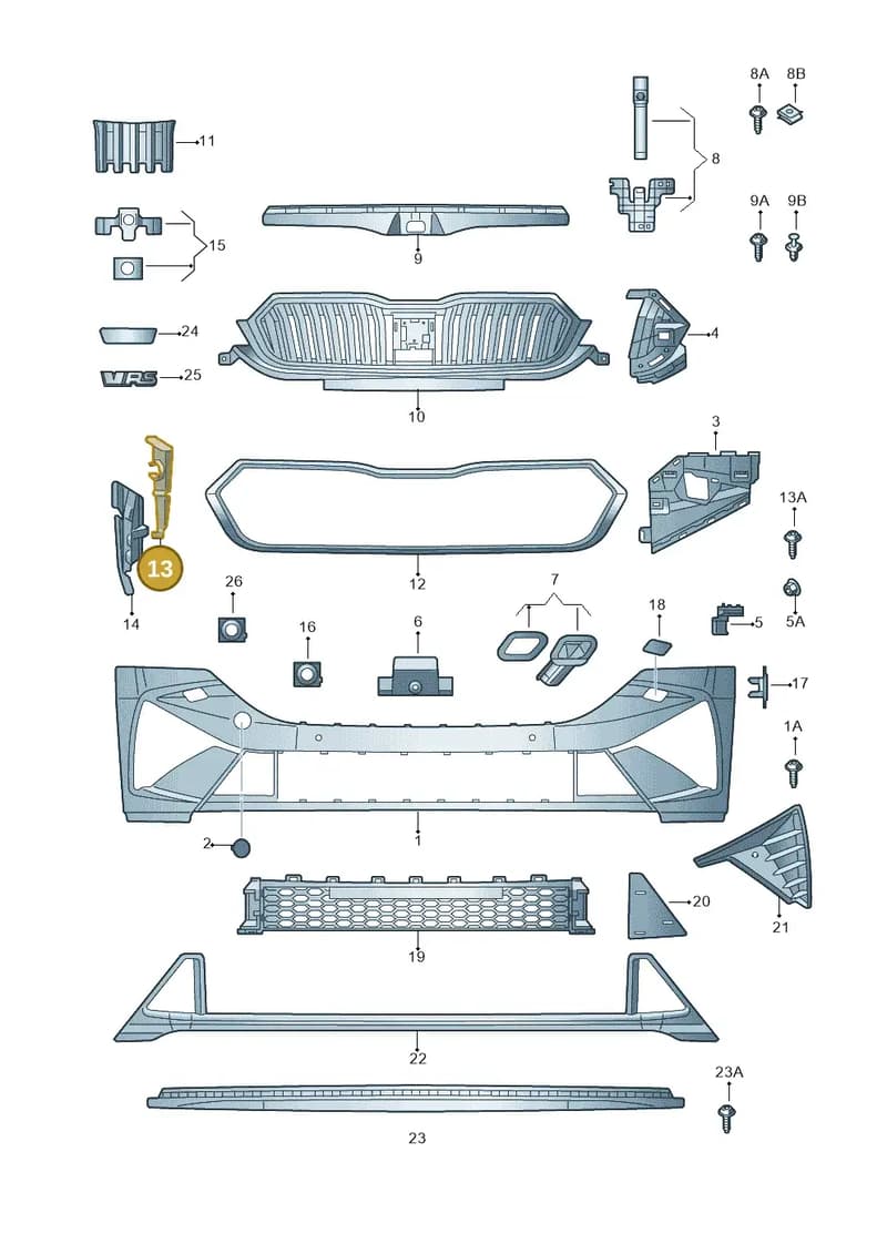 5E3121764H — Skoda Octavia (2019-2022) diagram 585807040, position 13