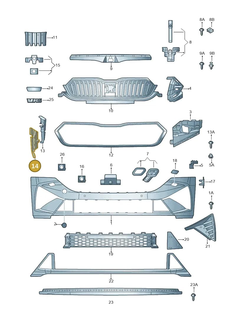 5E3121764J — Skoda Octavia (2019-2022) diagram 585807040, position 14
