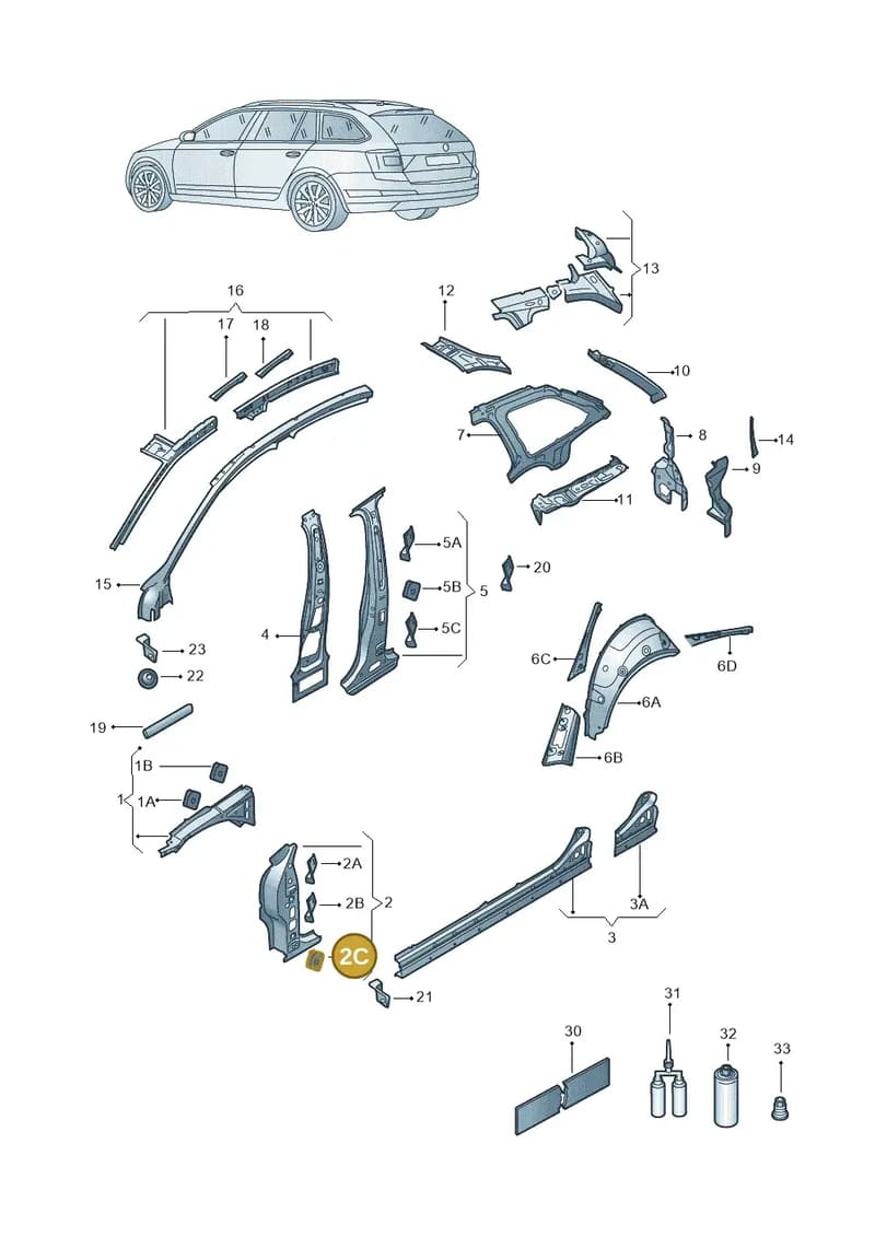 5E3802109 — Skoda Octavia (2019-2022) diagram 585809000, position 2C